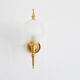 Golden mid century wall lamp by JSB Leuchten with glass ball shade