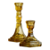 Pair of Art Deco candlesticks in pressed glass from the 1930s.