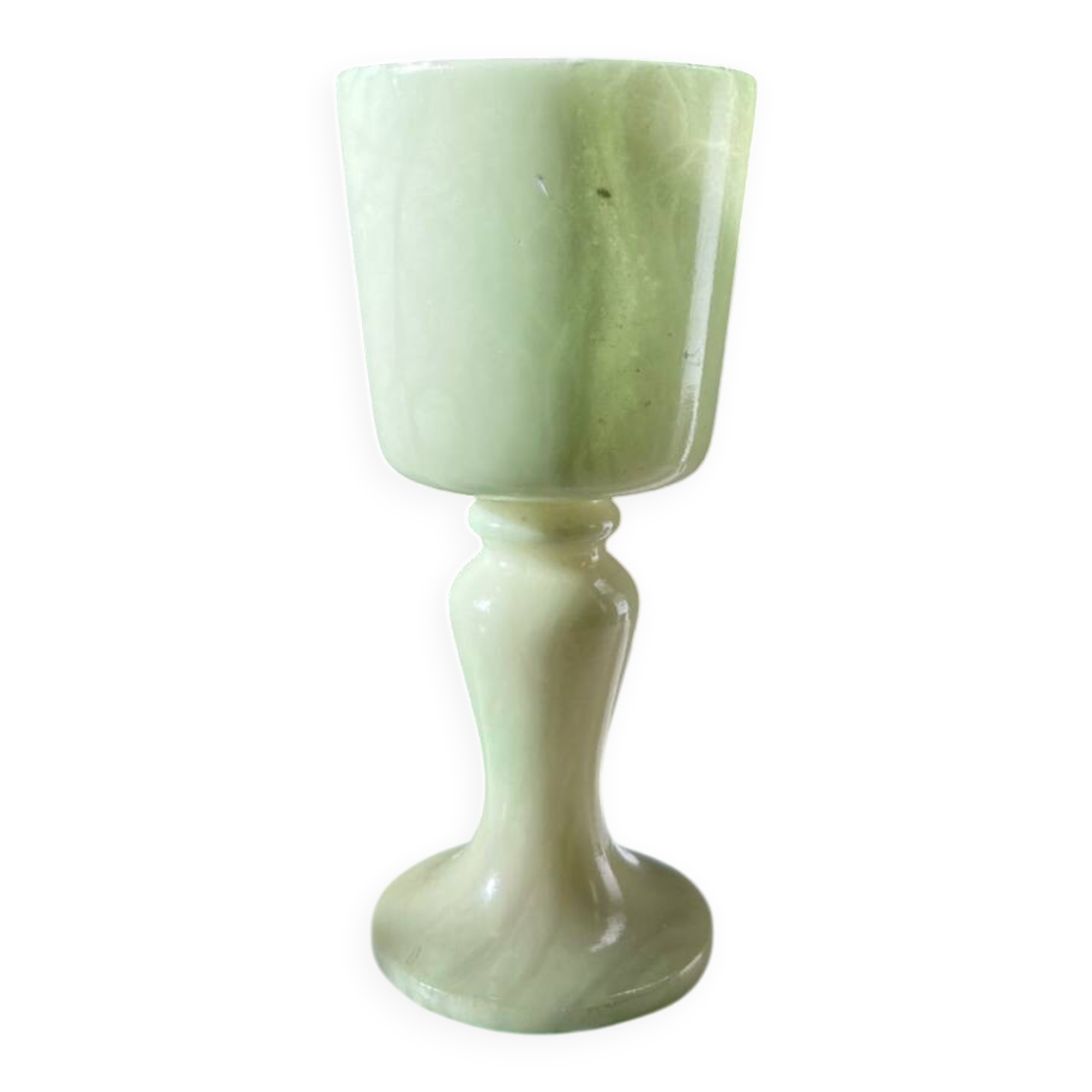 Vintage yellow onyx marble vase/candle holder