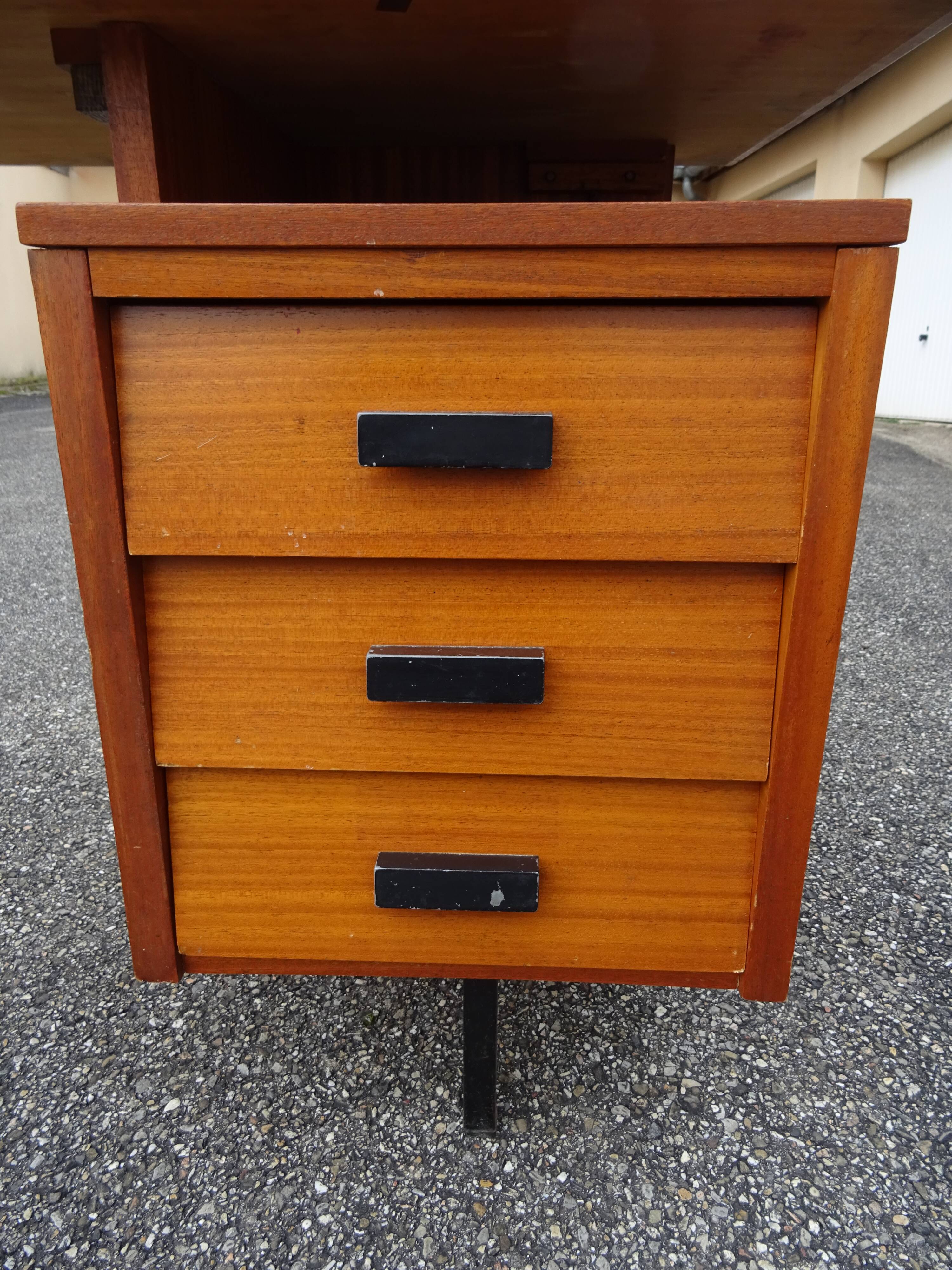 Vintage wood metal desk from the 60s