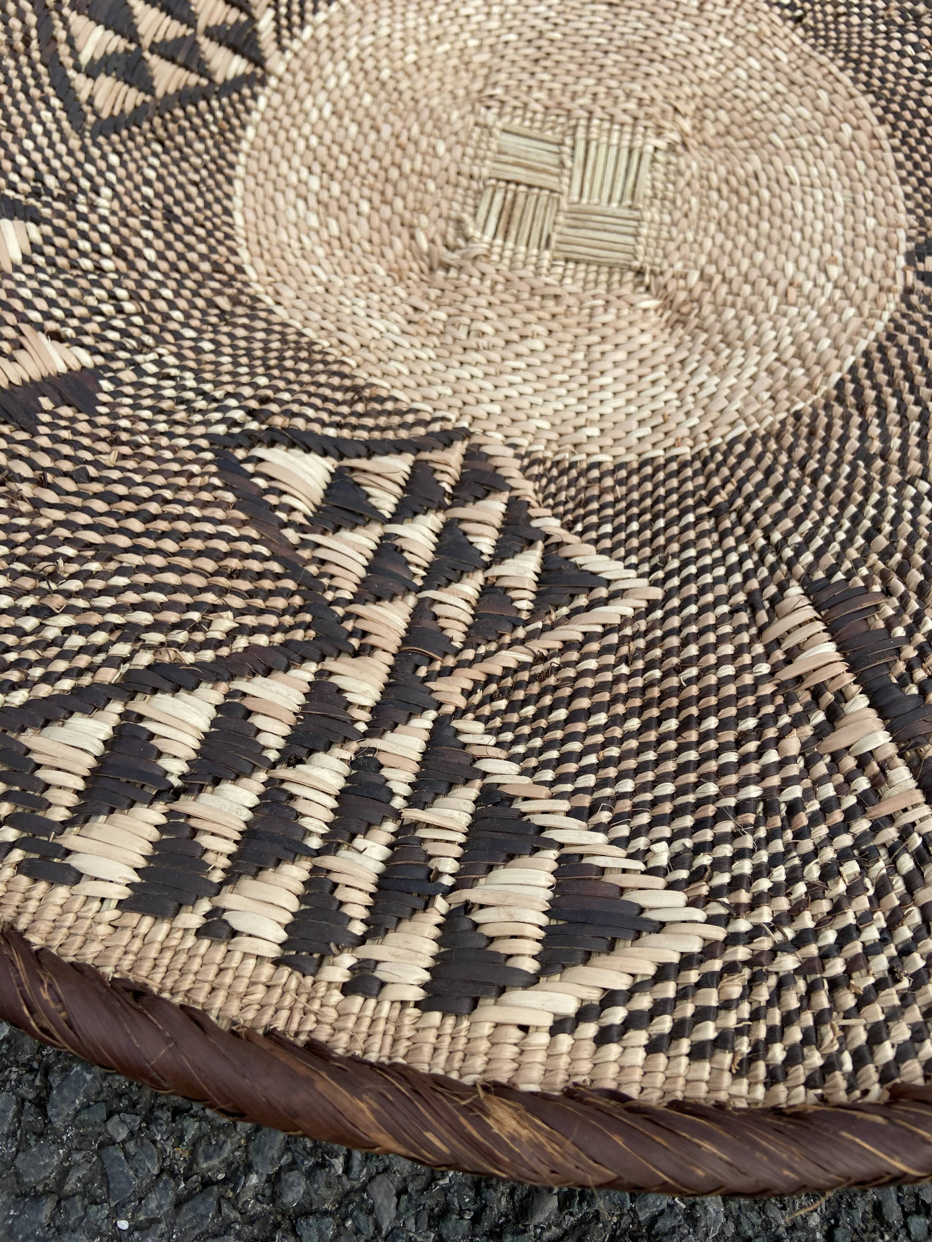 Handmade African Batonga basket in Zimbabwe