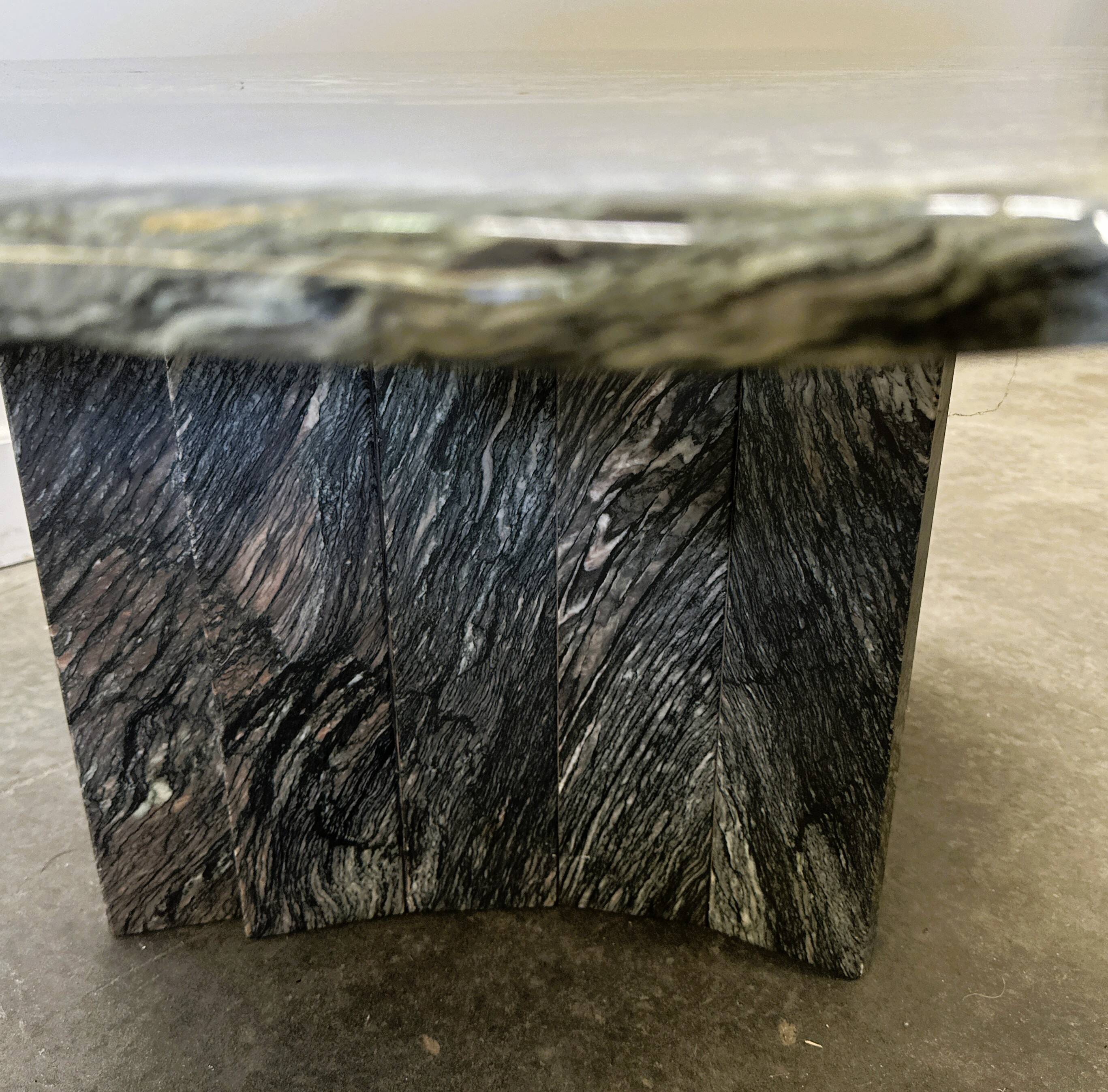 Wavy Italian Marble Coffee Table, 1970s