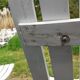 Pair of iron and old wood garden chairs