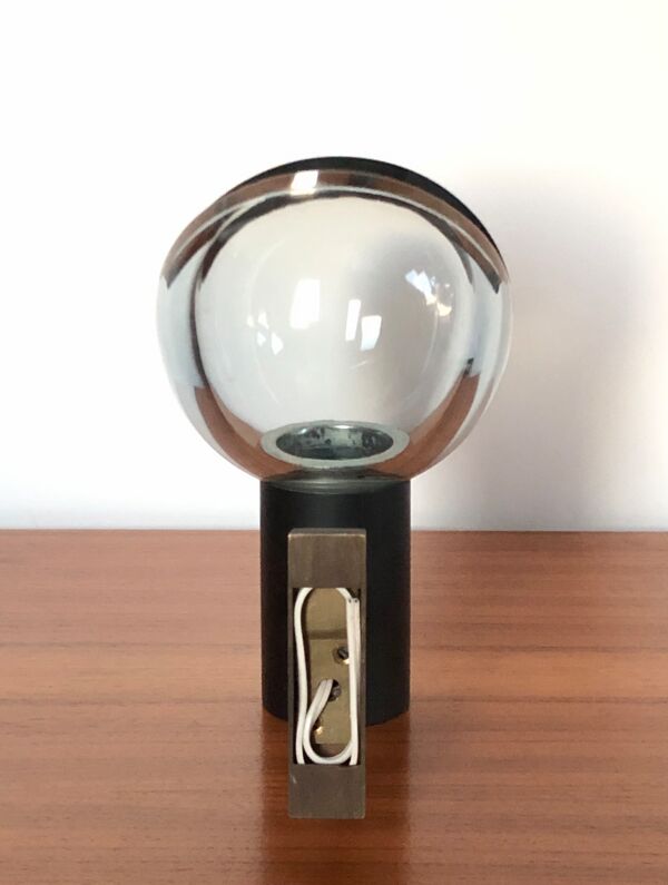 Applique de Flavio Poli en verre de Murano gris, Italie années 70