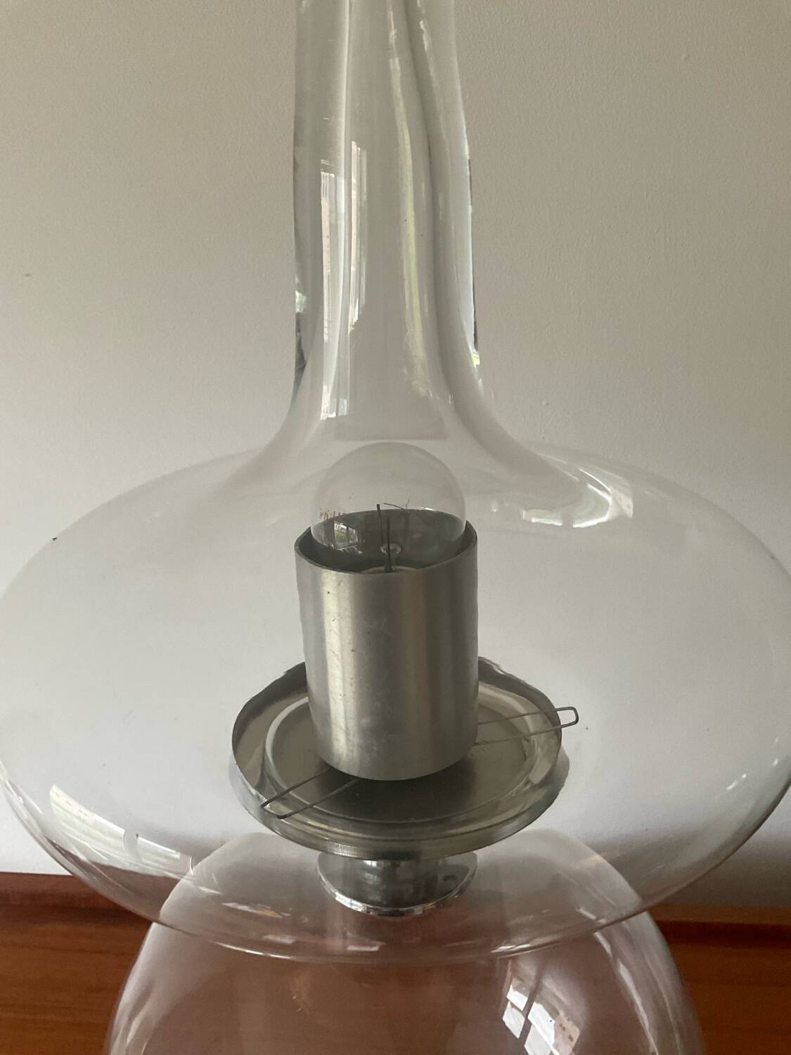 Vintage blown glass lamp from the 70s