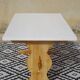 Table made entirely of solid pine, white top.