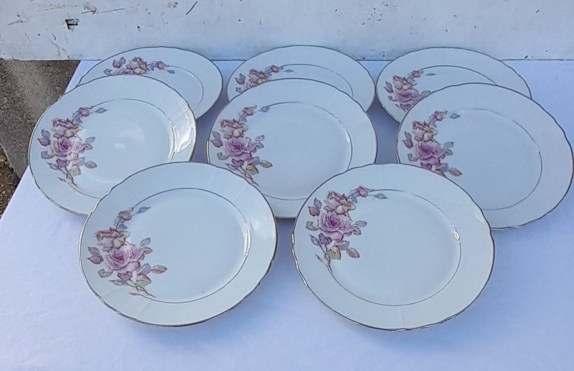 8 assiettes en porcelaine  Louis Lourioux diam 20,5 cm
