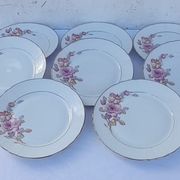 8 porcelain plates Louis Lourioux diam 20,5 cm