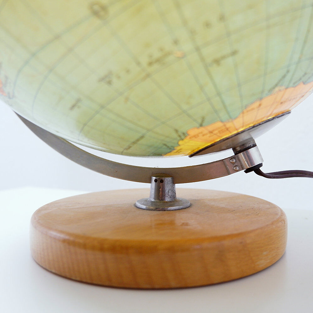 Globe en verre vintage illuminé - Columbus années 1960