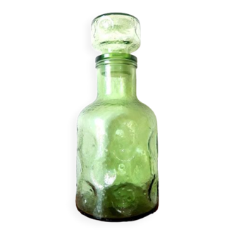 Green decanter from Italy 1970