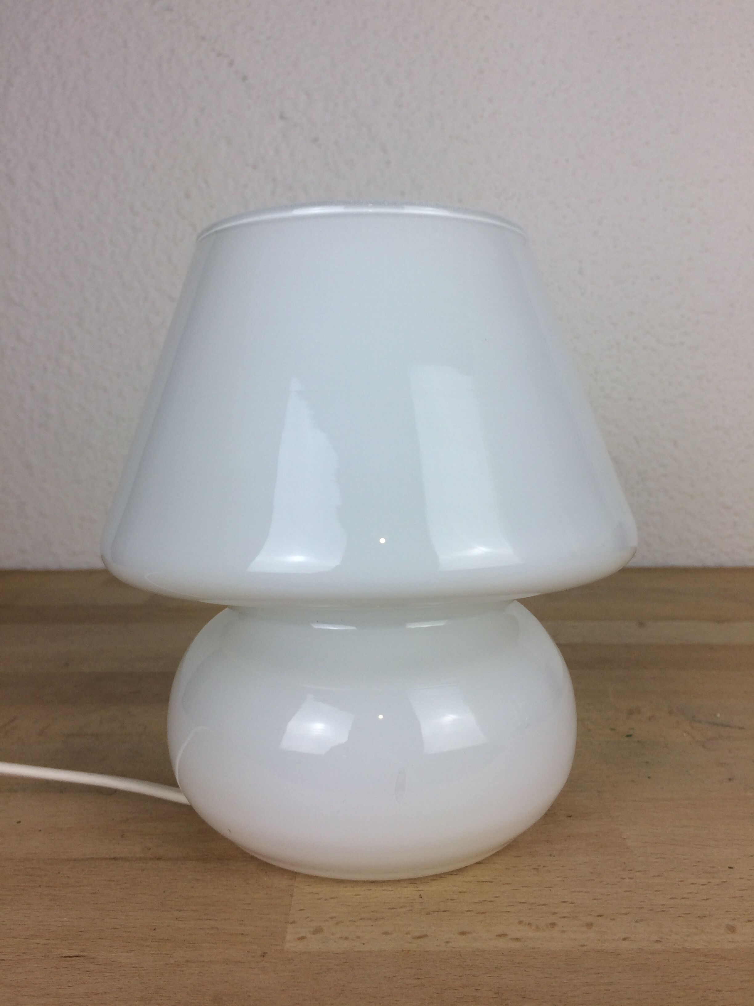 Mushroom lamp white glass Italy
