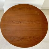 Round teak dining table Scandinavian design