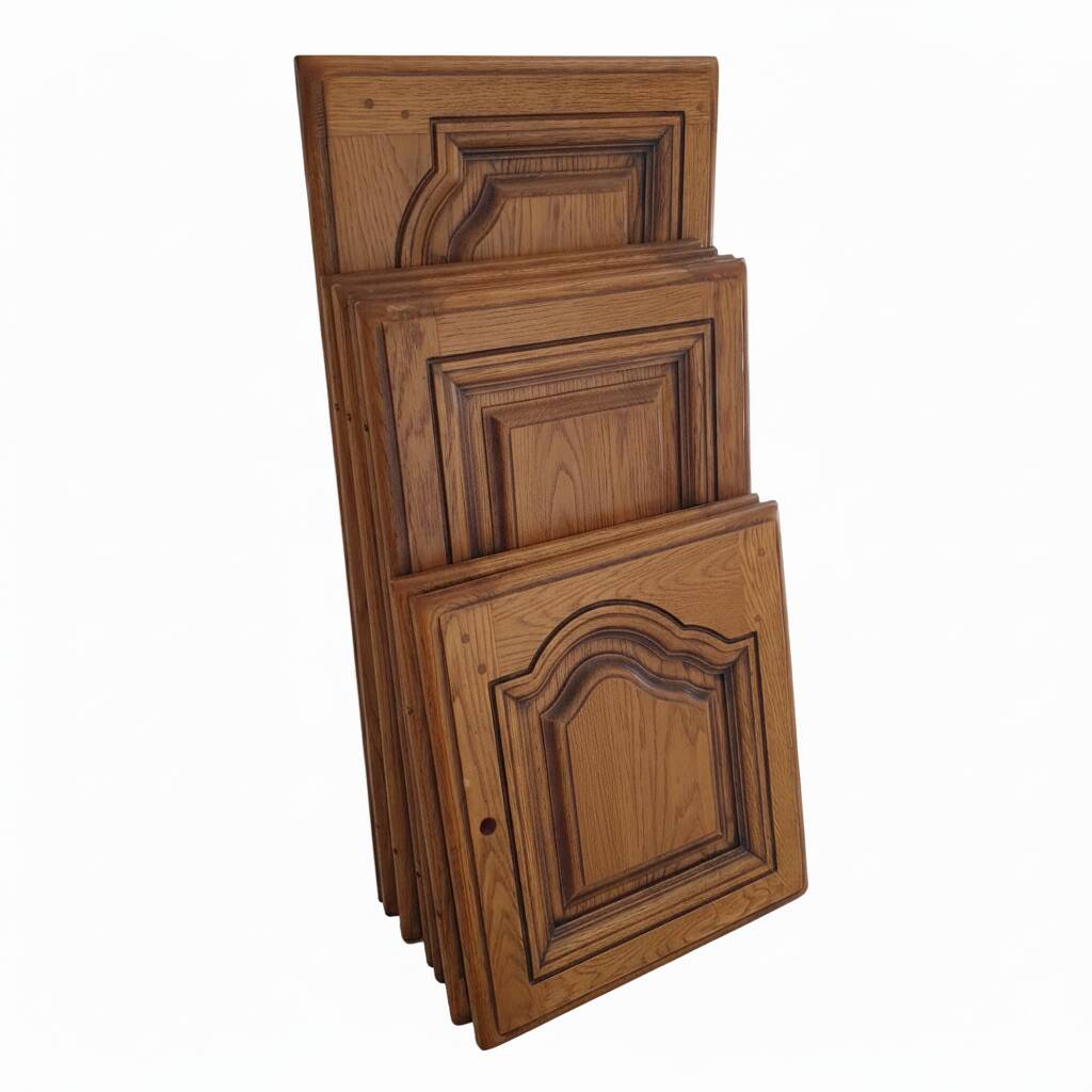 Round wall mirror made of solid wood