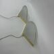 Set of 2 vintage glass wall lamps with golden holder , 1970’s
