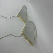 Set of 2 vintage glass wall lamps with golden holder , 1970’s