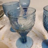 6 seventies/eighties stemmed glasses with fruity decoration