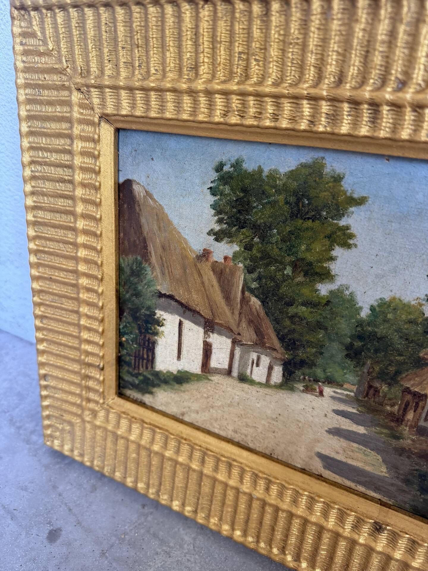 Small oil painting J.Poy 1900