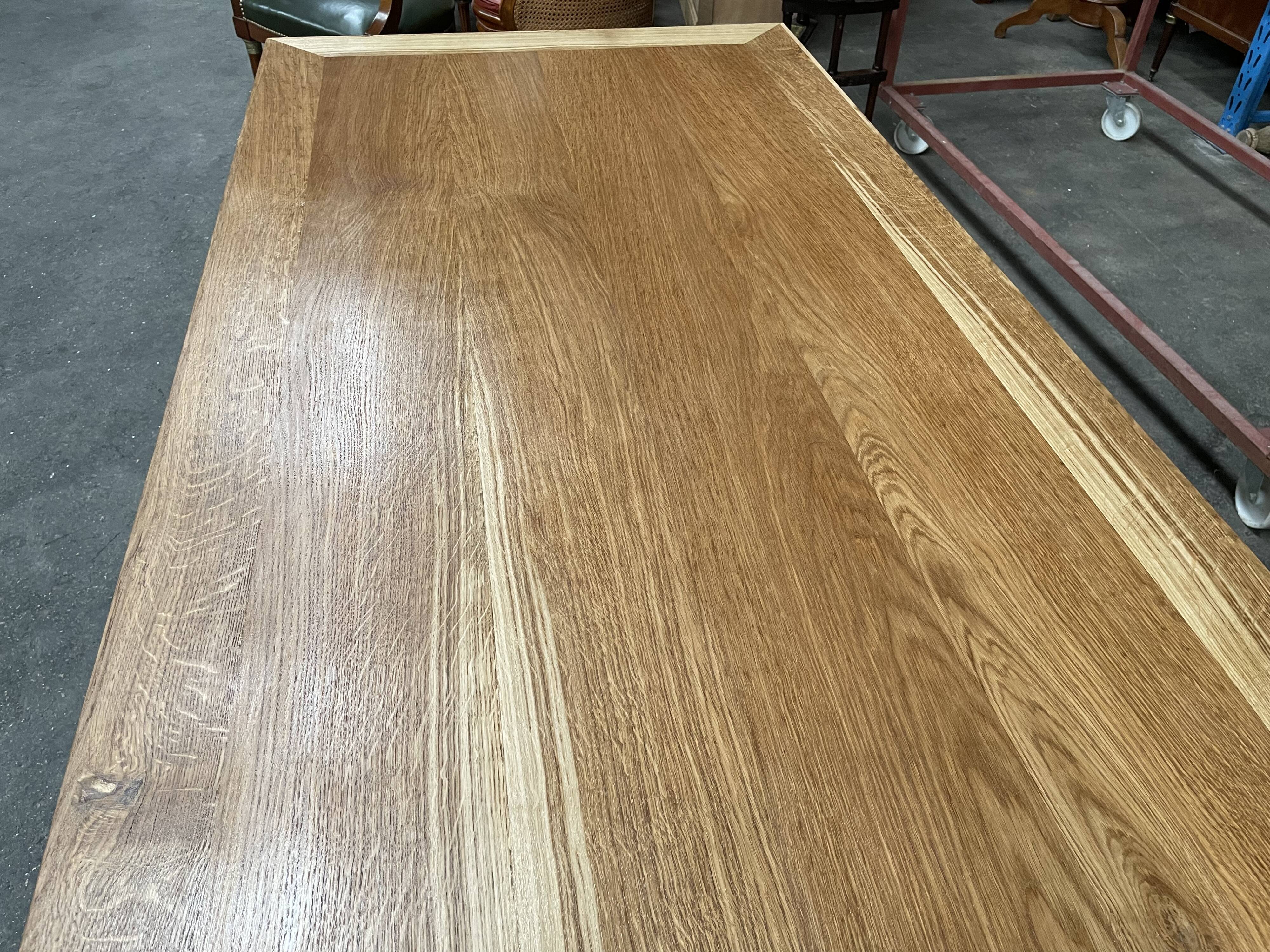 Restored oak farmhouse table of 3 meters