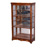 Biedermeier display cabinet, walnut, solid spruce, 1830s, czechia