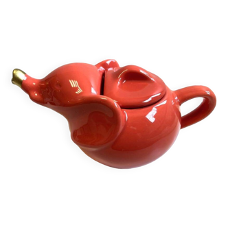 Lipton Coral Elephant Ceramic Teapot Iconic Promotional Item