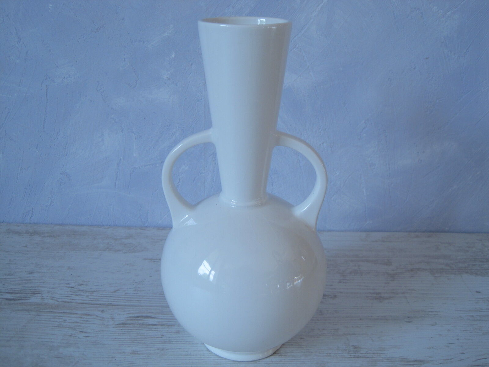 White glazed earthenware ceramics Design contemporary vase