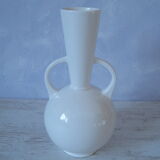 White glazed earthenware ceramics Design contemporary vase