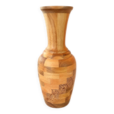 Decorative segmented wooden vase