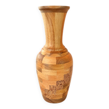 Decorative segmented wooden vase