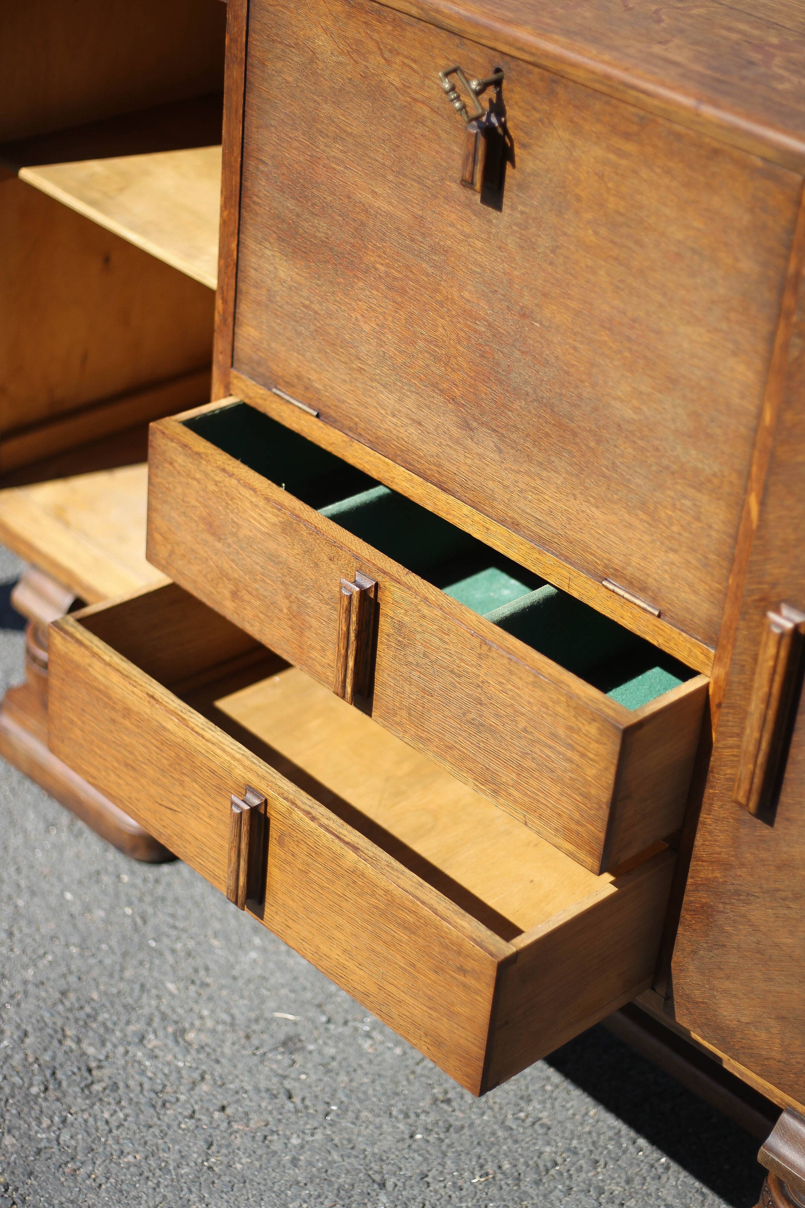 Art Deco sideboard, art deco wooden sideboard, wooden furniture, storage furniture