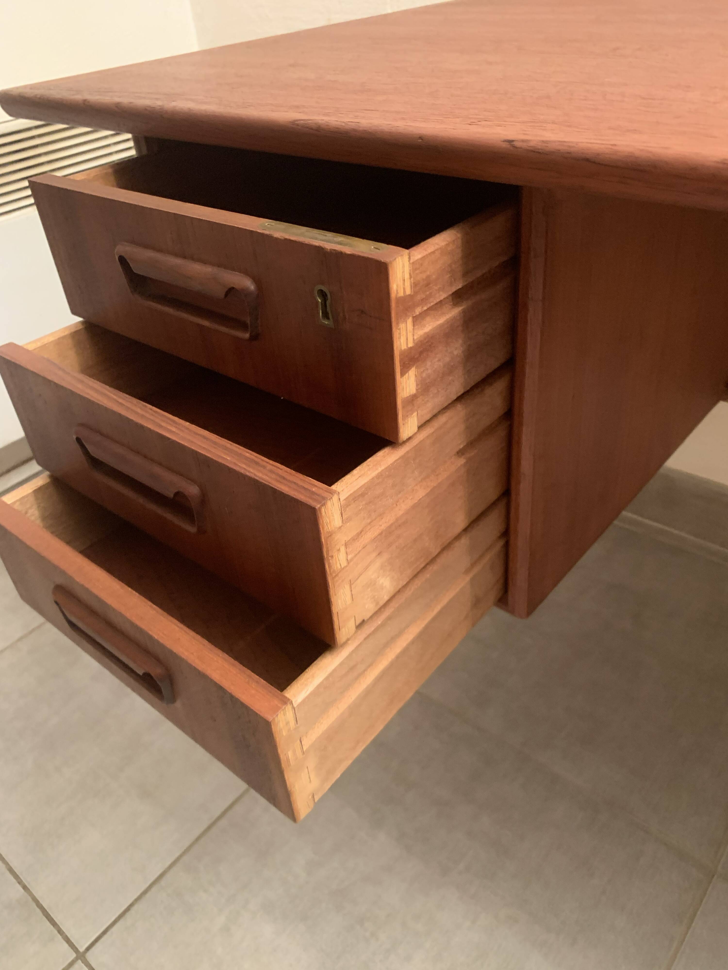 Vintage Danish teak desk by Gunnar Nielsen Tibergaard, 1960