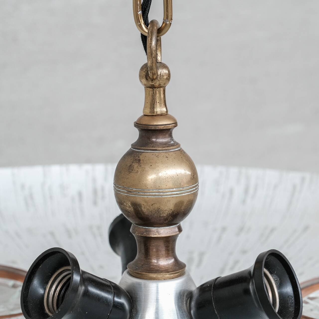 Unusual Saucer Style Mid-Century Pendant Light (2 available)