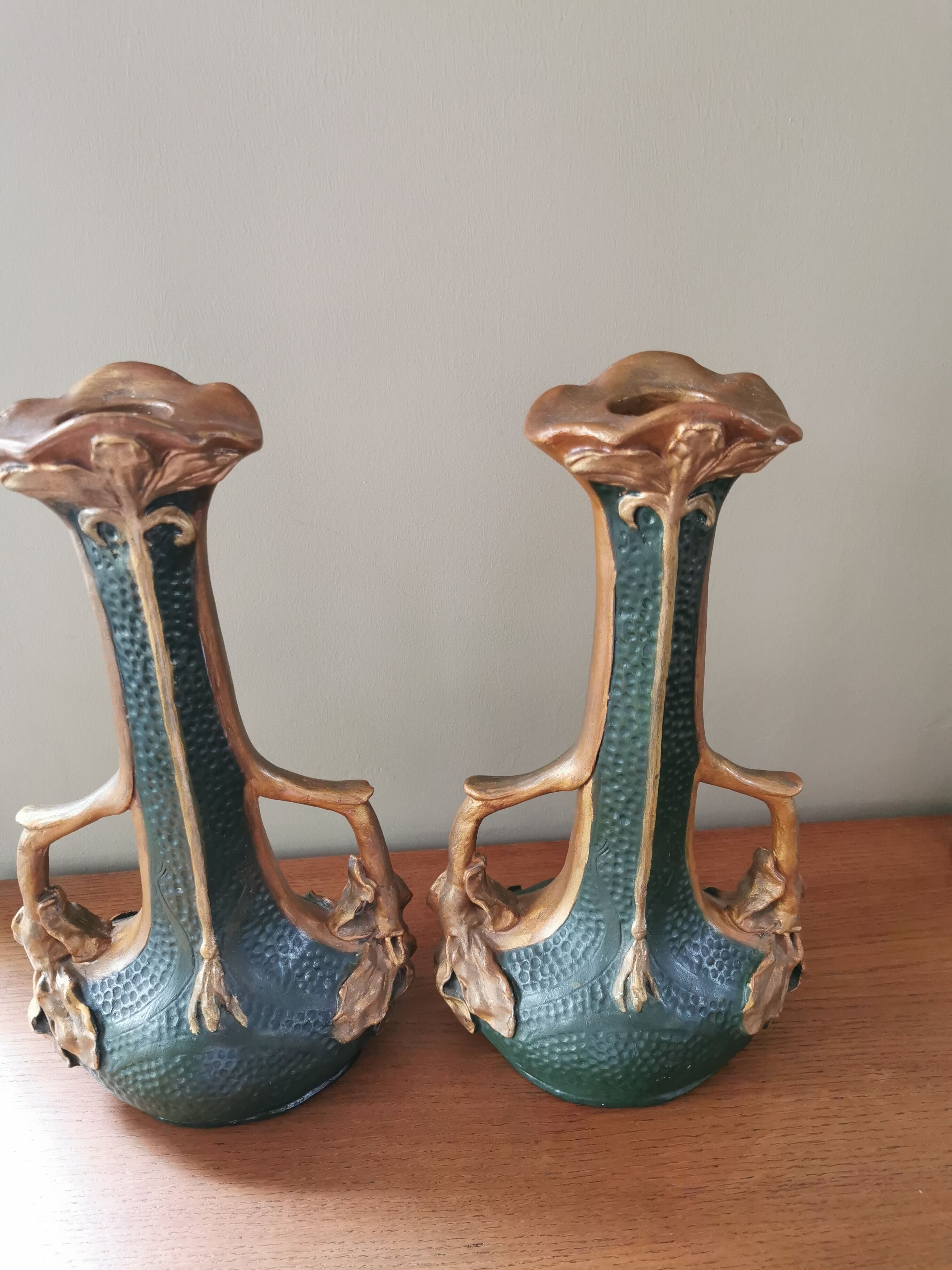Pair of Art Nouveau vases by L Chopard