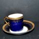 Limoges DC cobalt blue and gold porcelain litron coffee cup