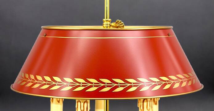 Bronze Bouillotte Lamp in Solid Empire Style Five Lights * Lucien Ga