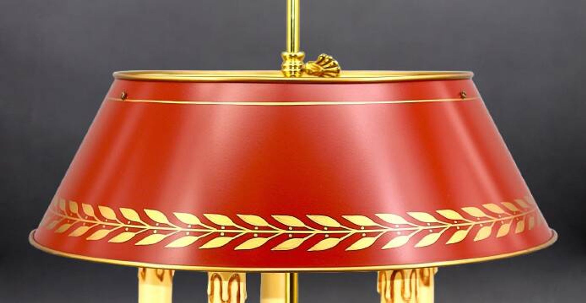 Lampe Bouillotte en Bronze Massif de Style Empire Cinq Lumières * Lucien Ga