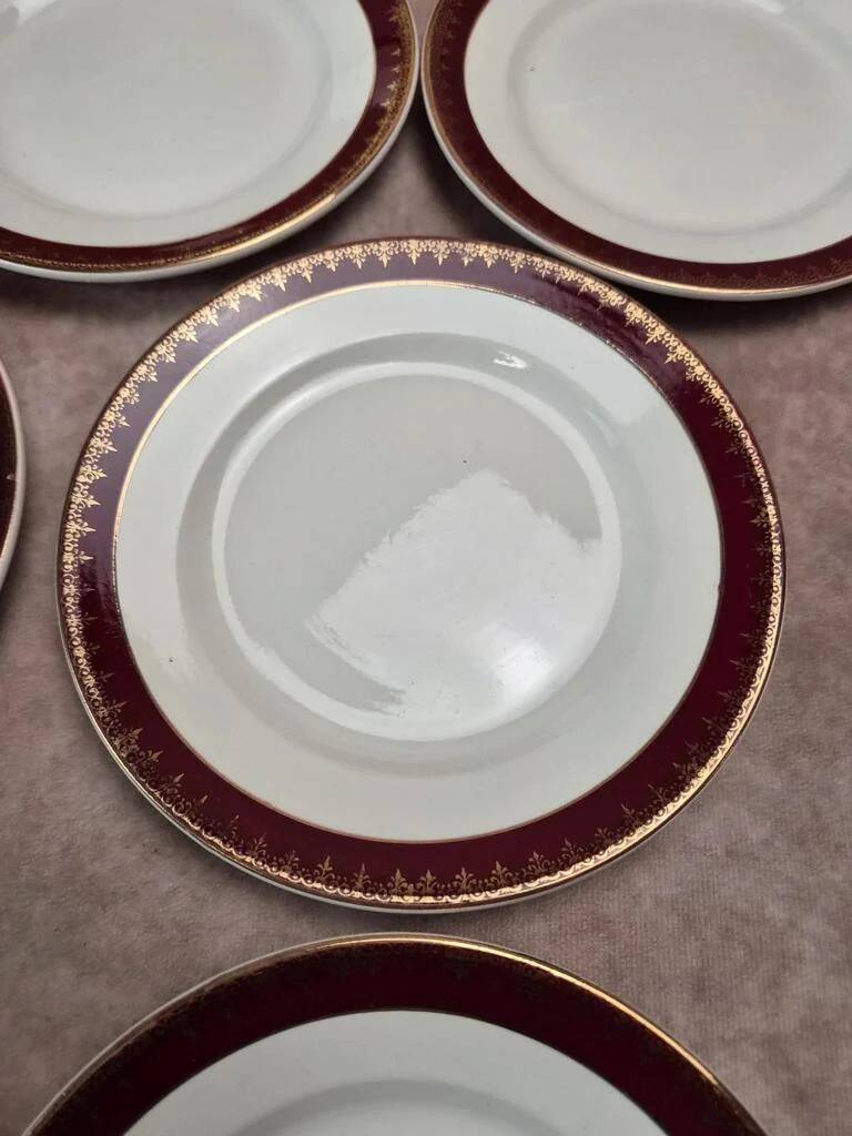 Lot de 12 assiettes à dessert Digoin Sarreguemines « rubis »