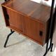 Modular storage cabinet and teak bookcase. Italy, 60s