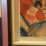 Oil on canvas "Breton fishermen" signed Gene.