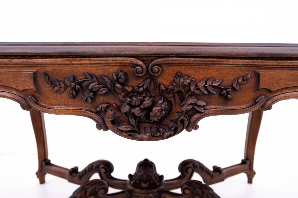 Richly carved table - coffee table, France, late 19th century.