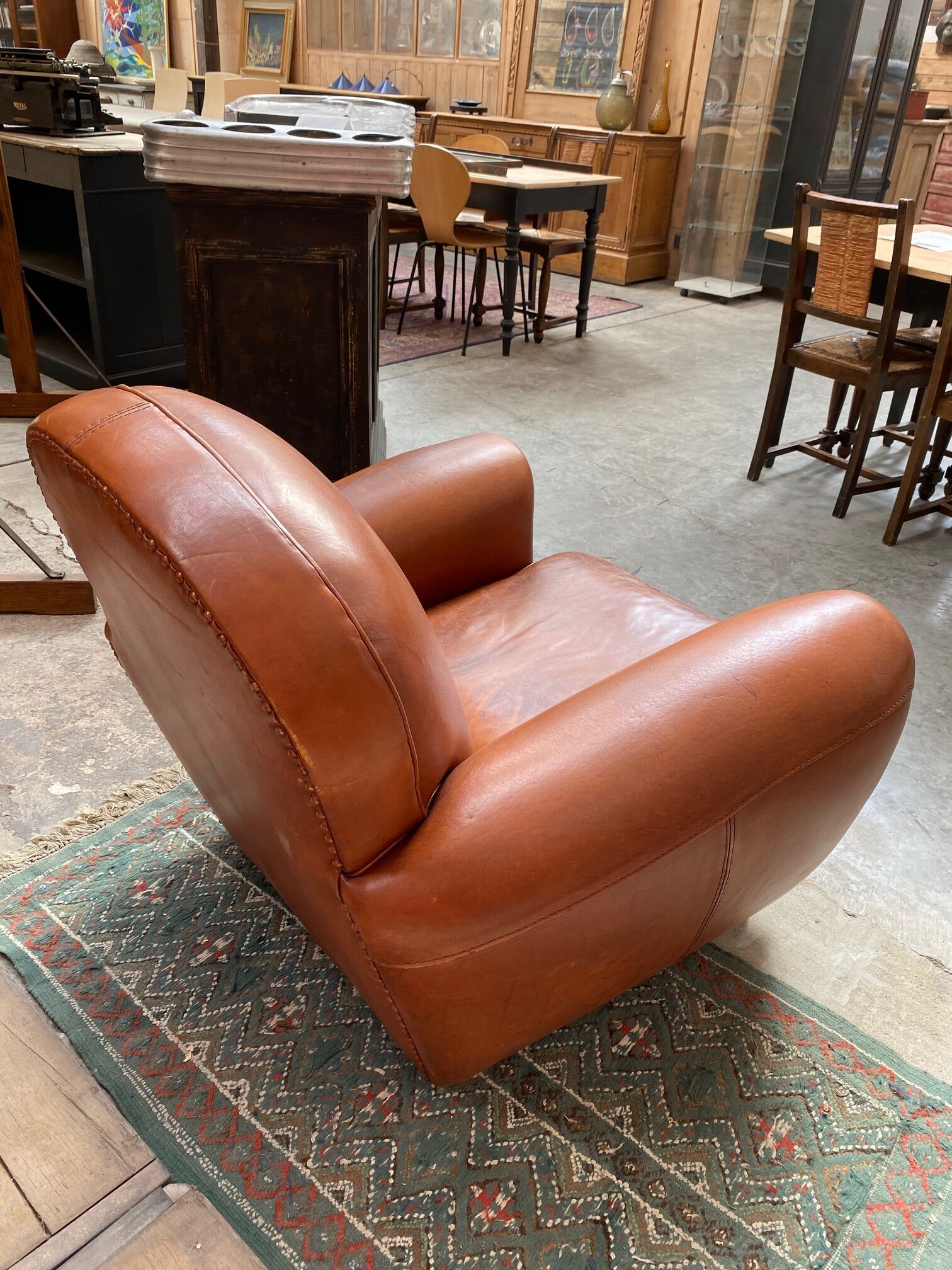 Leather club chair