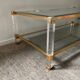 Vintage lucite and brass coffee table from the 70s