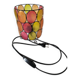 Bohemian mood lamp in Capiz shell and metal - Asian crafts