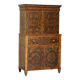 Queen Anne style pedestal commode from around 1710 in walnut and oyster veneer.