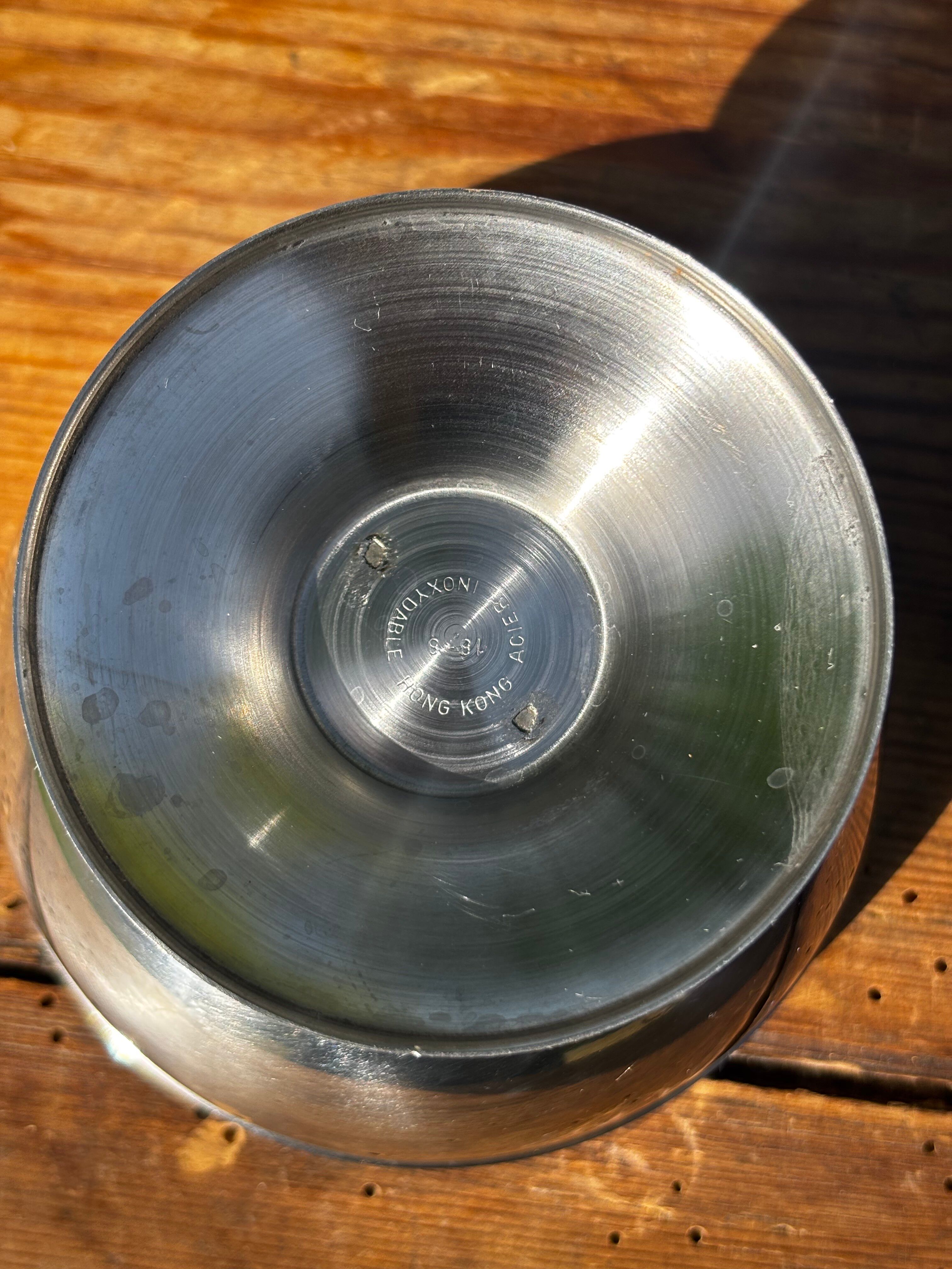 Vintage set of 6 stainless steel ice cream bowls