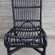 Set of 6 black rattan chairs