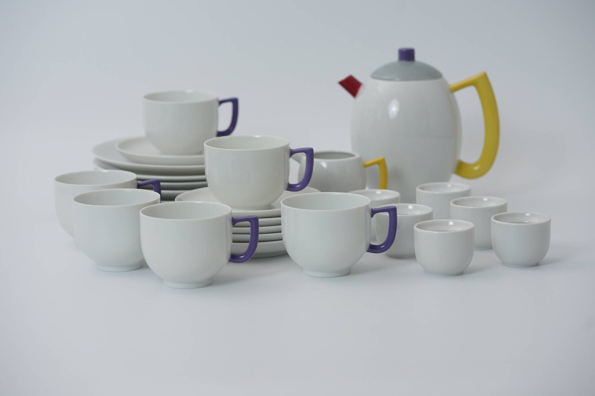 Postmodern Coffee Set for 6 City Modern Art by Lutz Rabold for Arzberg