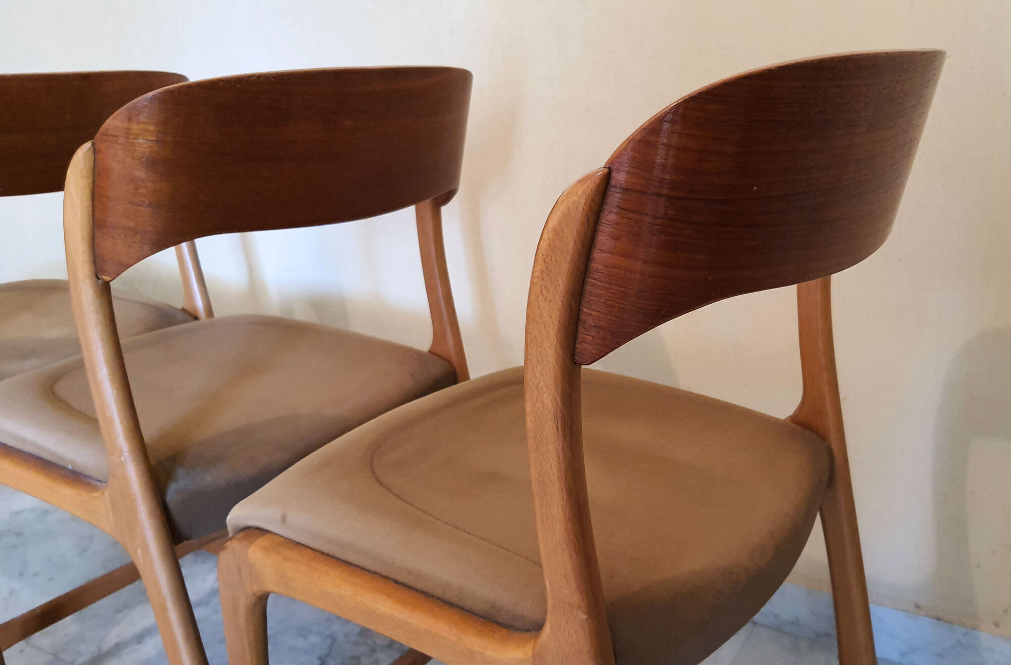 3 chairs Baumann Sled 1960 original fabric