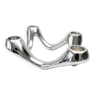 Quatra Chrome candlestick chandelier inspired by "Cobra"