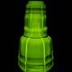 Vintage Czechoslovak Green Glass Carafe with Matching Tumbler