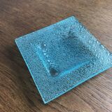 Plat en verre gouttes Murano bleu